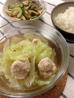 鶏団子とキャベツのかんたんスープ煮-レシピのメイン写真