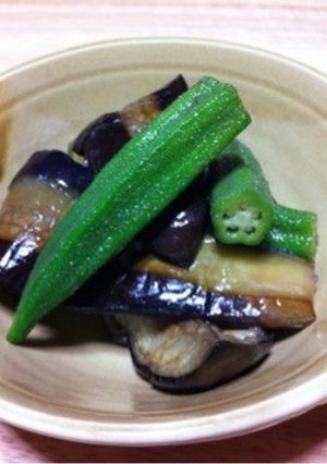 簡単！なすとオクラの鶏ガラの素和え-レシピのメイン写真