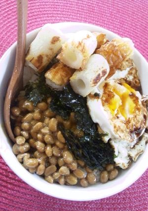 *納豆目玉焼きご飯*-レシピのメイン写真