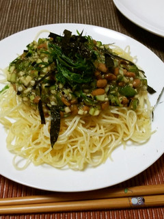 オクラと納豆の冷製パスタ-レシピのメイン写真