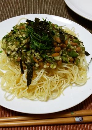 オクラと納豆の冷製パスタ-レシピのメイン写真