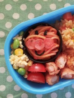 *キャラ弁*冷食パスタでアンパンマン-レシピのメイン写真