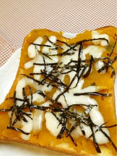 かぼちゃの煮物で和♪かぼチーズトースト-レシピのメイン写真