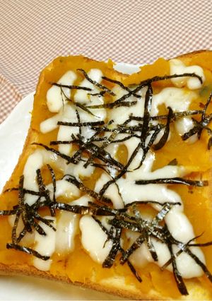 かぼちゃの煮物で和♪かぼチーズトースト-レシピのメイン写真