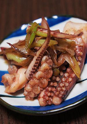 イカ下足とネギの生姜麺つゆ焼き-レシピのメイン写真