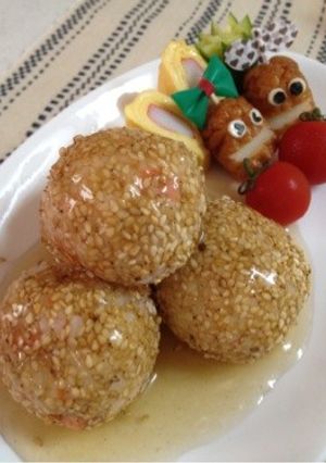 お昼に！ゴマおにぎりのみたらし風-レシピのメイン写真
