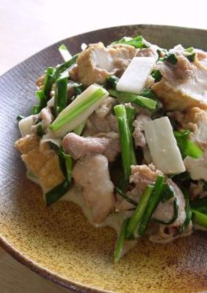 厚揚げ入り、豚肉とニラのシャクシャク炒め。-レシピのメイン写真