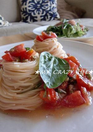 ★フレッシュバジルとトマトの冷製パスタ★-レシピのメイン写真