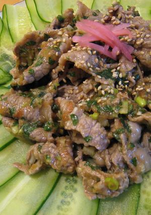 牛しゃぶの梅肉にんにく和え-レシピのメイン写真