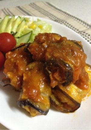 茄子巻きバーグのミートソース煮込み-レシピのメイン写真