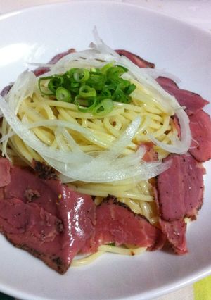 パストラミビーフと粒マスタードの冷パスタ-レシピのメイン写真
