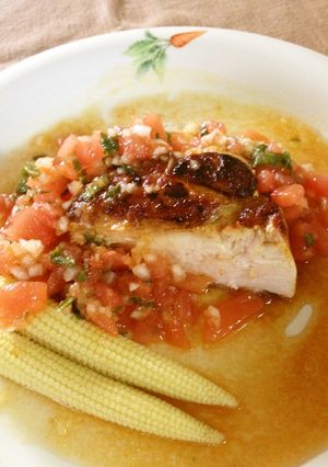 鶏胸肉のソテーのトマトソースかけ-レシピのメイン写真