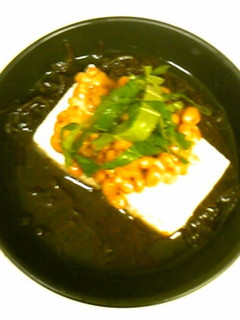 夏バテ回復 豆腐ともずくの納豆のせ-レシピのメイン写真