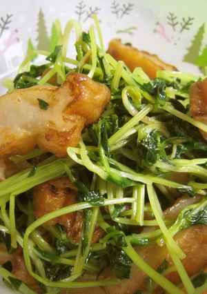 簡単5分！豆苗とさつま揚げの炒め物-レシピのメイン写真