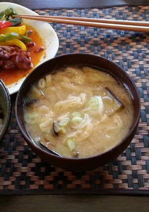夏のみそ汁(茄子・茗荷・あぶらあげ)-レシピのメイン写真