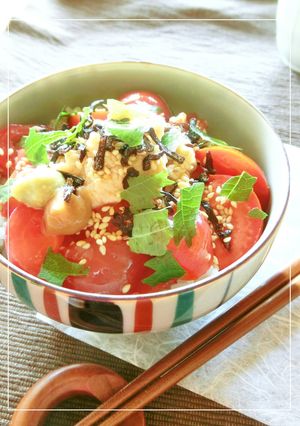 トマトとツナと塩昆布の梅わさび丼-レシピのメイン写真