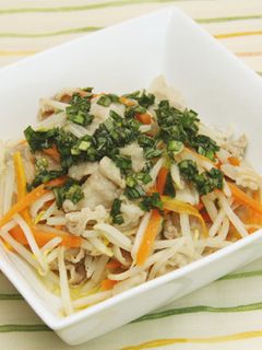 豚バラ肉ともやし炒めのゆず詩かけ-レシピのメイン写真
