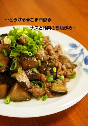とろける!ごま油香る茄子と豚肉の醤油炒め-レシピのメイン写真