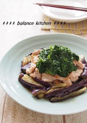 豚肉と茄子のソテーモロヘイヤポン酢かけ-レシピのメイン写真