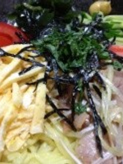 栄養満点♪流水麺活用でぱぱっと冷やし中華-レシピのメイン写真