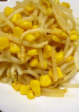 ∞∞∞　自然食卓　もやしとコーンのみそ味-レシピのメイン写真