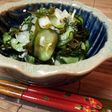 自家製らっきょうで☆わかめと胡瓜の酢の物
