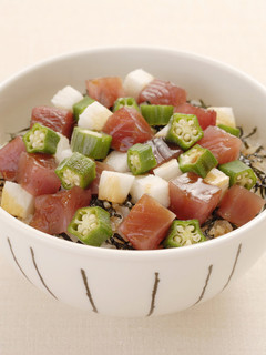 ネバネバ野菜とかつおのづけ丼-レシピのメイン写真