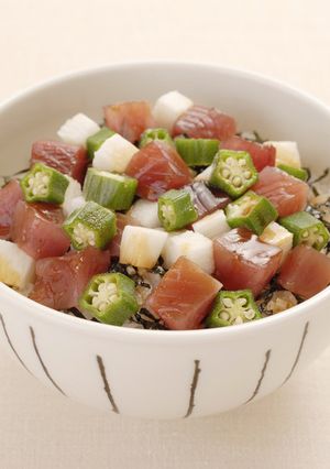 ネバネバ野菜とかつおのづけ丼-レシピのメイン写真
