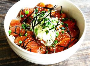 ■サーモンのうまうま♪ねぎ醤油たれ丼■-レシピのメイン写真