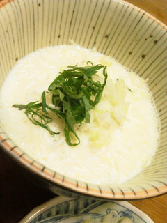 温!!夏野菜と薬味の豆乳素麺-レシピのメイン写真