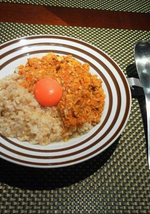 山芋と挽き肉のカレー生卵添え-レシピのメイン写真
