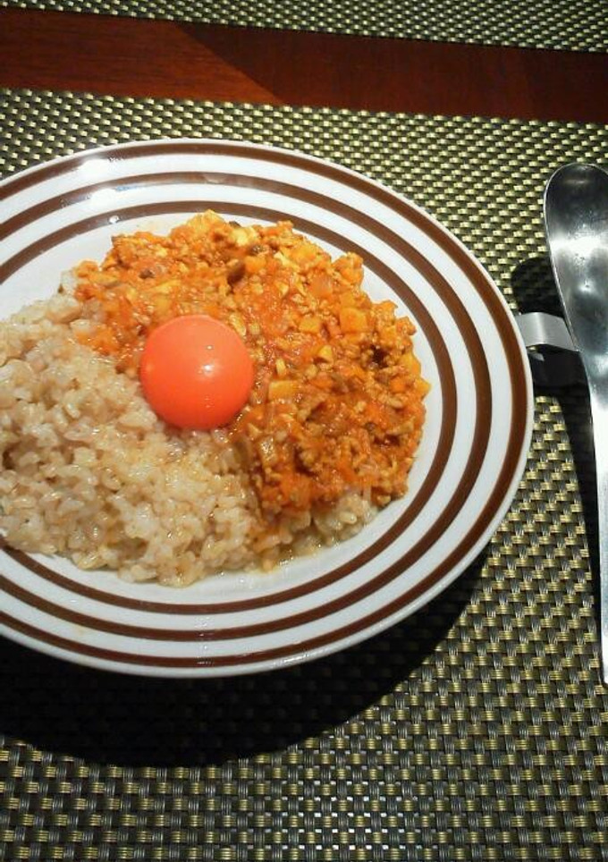 山芋と挽き肉のカレー生卵添え-レシピのメイン写真
