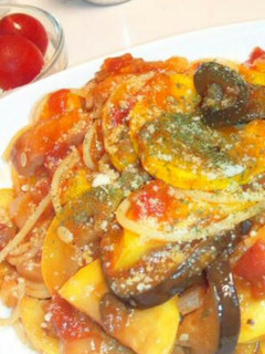 ナスとズッキーニのトマトパスタ-レシピのメイン写真