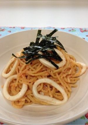 フライパンひとつ!イカと明太子のパスタ-レシピのメイン写真