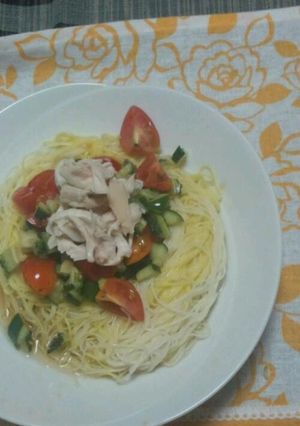 ゴーヤのピクルスのサッパリそうめん-レシピのメイン写真