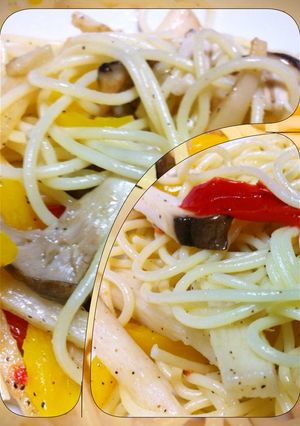 長芋・パプリカ・エリンギのパスタ-レシピのメイン写真