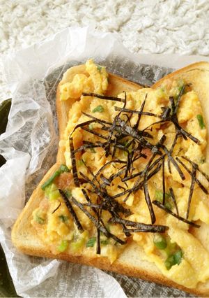 明太子×葱de和風♪スクランブルトースト-レシピのメイン写真