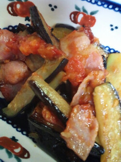 茄子とベーコンのトマトソースあえ-レシピのメイン写真