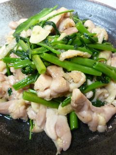 ☼超簡単♪空芯菜と鶏もも肉の中華炒め-レシピのメイン写真