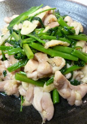 ☼超簡単♪空芯菜と鶏もも肉の中華炒め-レシピのメイン写真