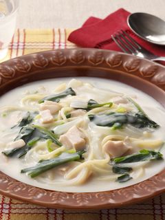 ツナとほうれん草のスープパスタ-レシピのメイン写真