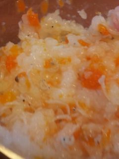 離乳食中期~お粥を美味しく☆人参シラス粥-レシピのメイン写真