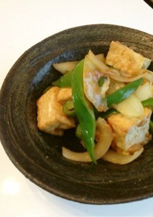 厚揚げと玉ねぎピーマンの梅炒め-レシピのメイン写真