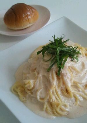ソースたっぷり!!明太子クリームパスタ-レシピのメイン写真