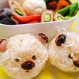 キャラ弁★お豆deクマさんおにぎり弁当