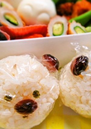 キャラ弁★お豆deクマさんおにぎり弁当-レシピのメイン写真
