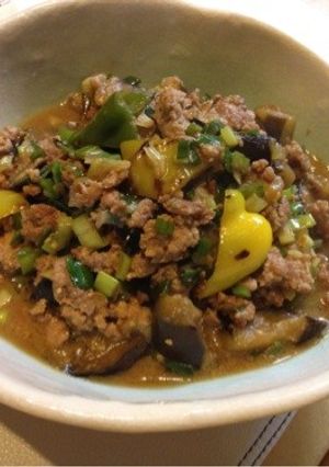 ご飯に合う！ナスとピーマンの肉味噌炒め-レシピのメイン写真