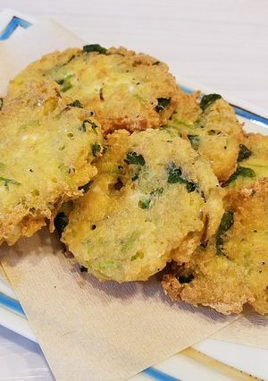 お豆腐☆三つ葉☆しらすの落とし揚げ♪-レシピのメイン写真
