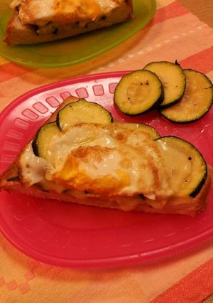 ズッキーニで！カフェ風オープンサンド♪-レシピのメイン写真