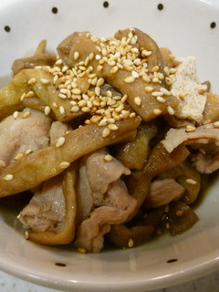☼ずいき(芋がら)と揚げと豚肉の炒め煮-レシピのメイン写真